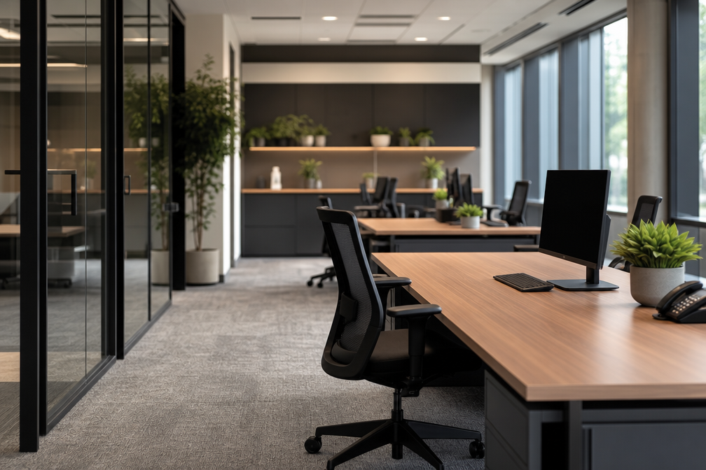Organized professional office workspace