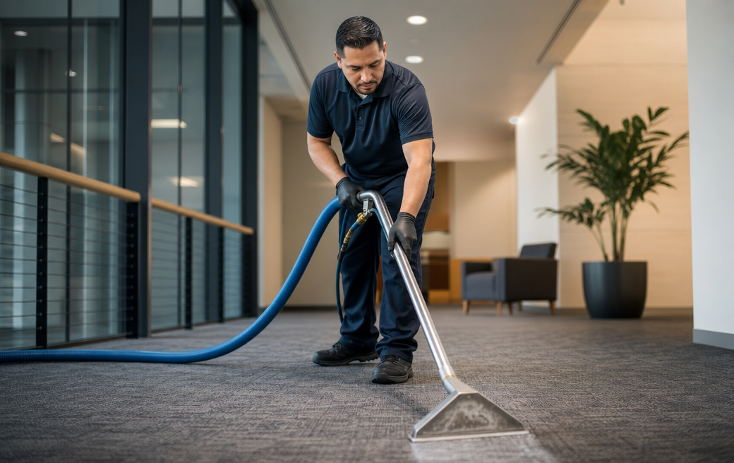 Professional carpet extraction cleaning