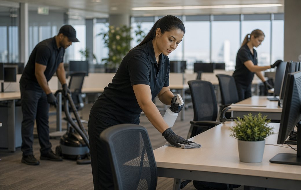 Deep cleaning of a commercial workspace